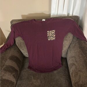 PINK Victoria's Secret long-sleeve “Campus” tee - Maroon top